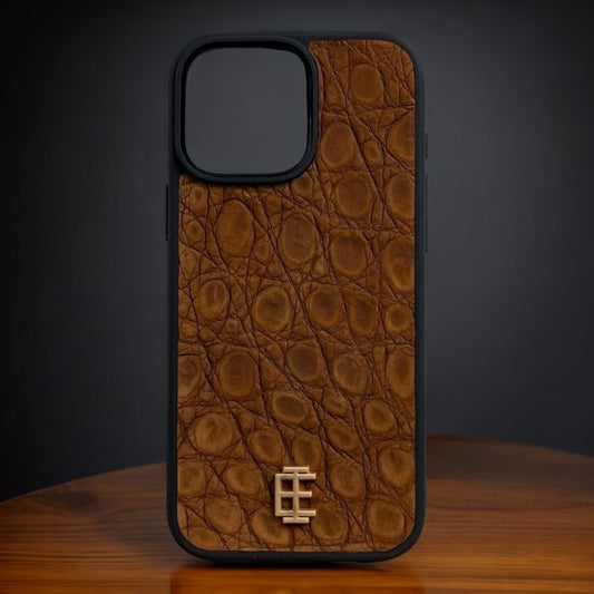 Husa iPhone din Piele de Crocodil Maro Inchis editie limitata - iTool