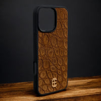 Husa iPhone din Piele de Crocodil Maro Inchis editie limitata - iTool