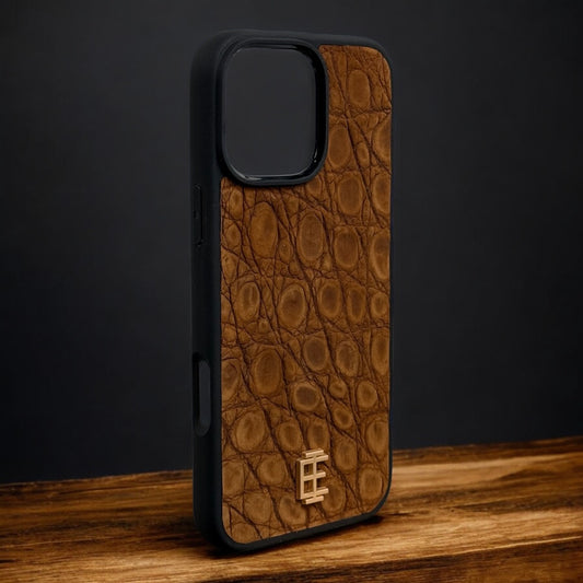 Husa iPhone din Piele de Crocodil Maro Inchis editie limitata - iTool