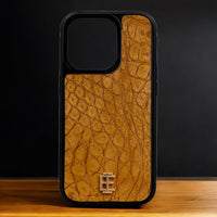 Husa iPhone din Piele de Crocodil Maro Deschis editie limitata