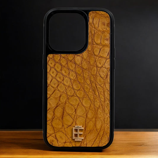 Husa iPhone din Piele de Crocodil Maro Deschis editie limitata