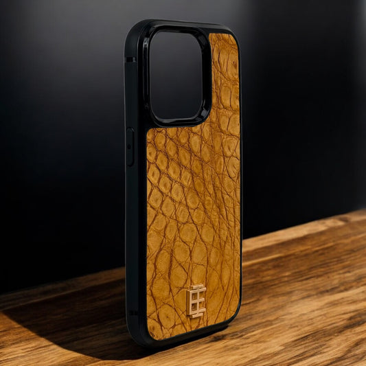 Husa iPhone din Piele de Crocodil Maro Deschis editie limitata