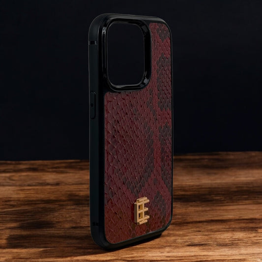 Husa iPhone din Piele de Piton Visinie editie limitata