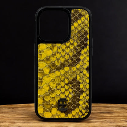 Husa iPhone din Piele de Piton Galben editie limitata
