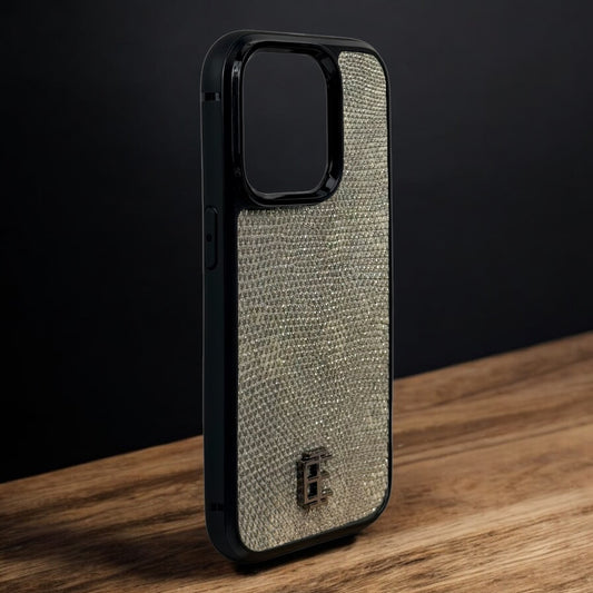 Husa iPhone din Piele de Varan Silver editie limitata