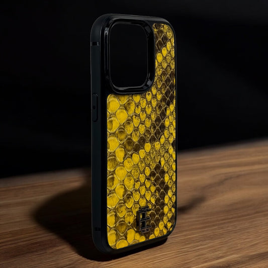 Husa iPhone din Piele de Piton Galben editie limitata
