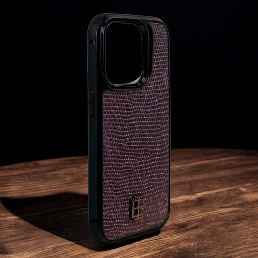Husa iPhone din Piele de Varan Mov editie limitata