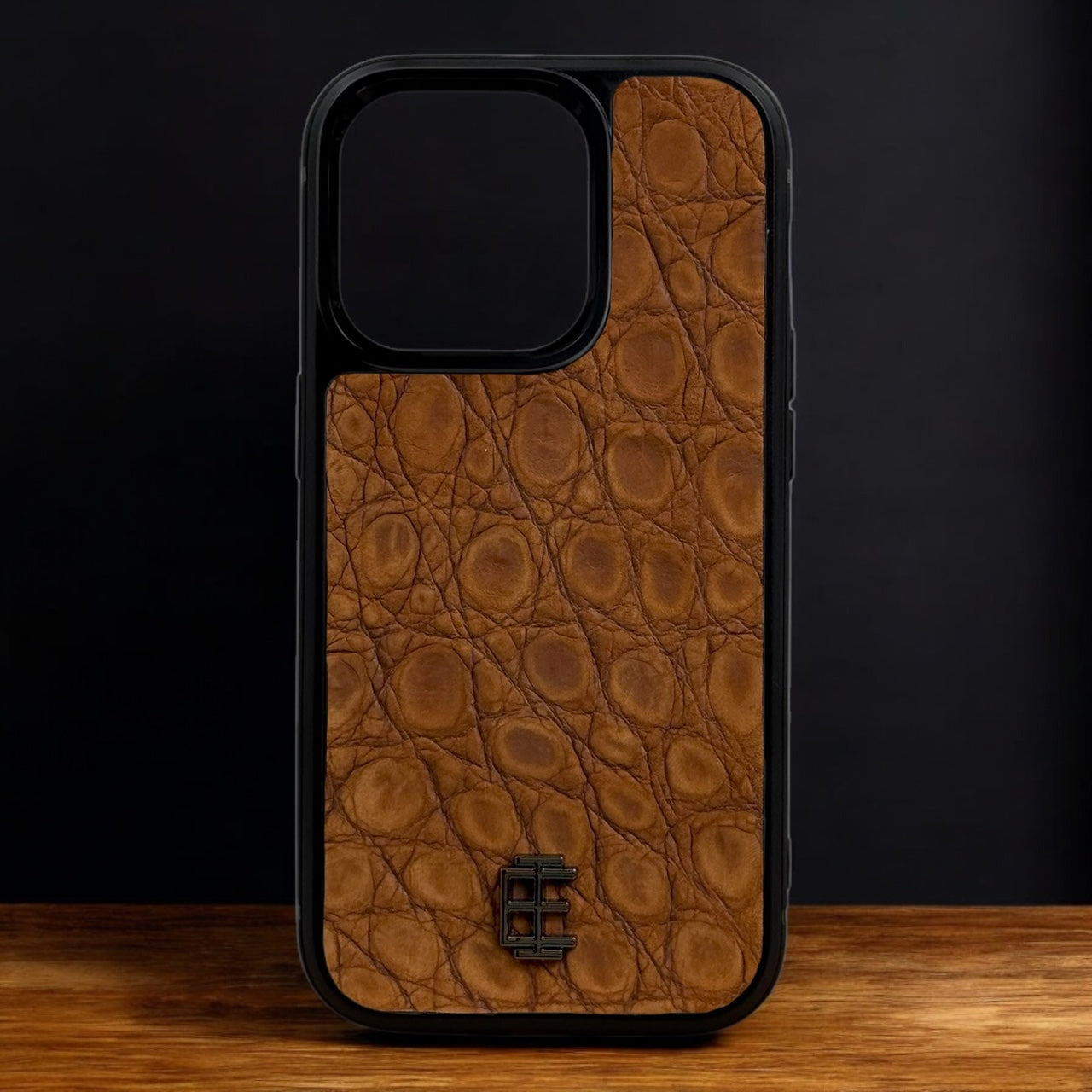 Husa iPhone din Piele de Crocodil Maro Inchis editie limitata