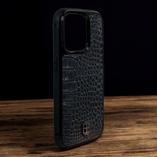 Husa iPhone din Piele de Crocodil Neagra editie limitata