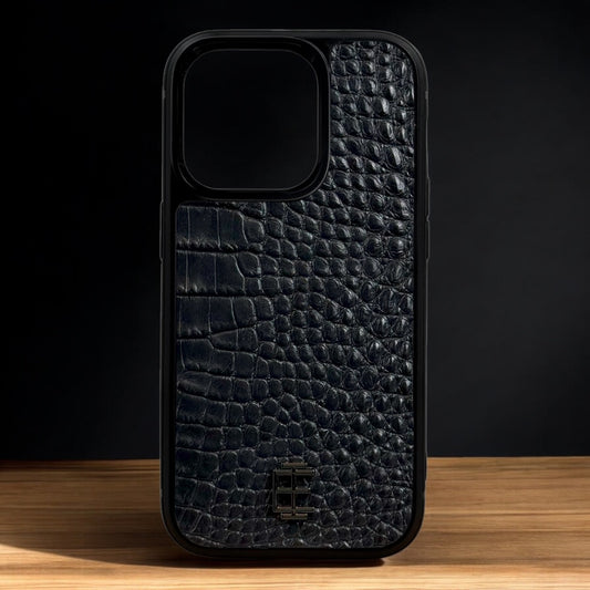 Husa iPhone din Piele de Crocodil Neagra editie limitata