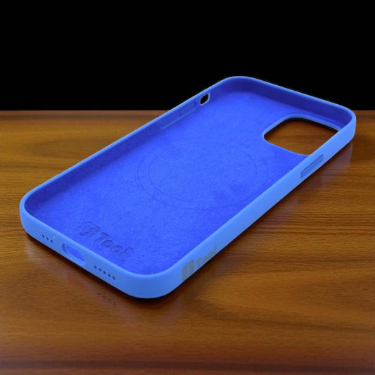 Husa iPhone 12/12 Pro iTool cu MagSafe din silicon catifelat Albastru