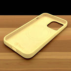 Husa iPhone 12 Pro Max iTool cu MagSafe din silicon catifelat Galben - iTool